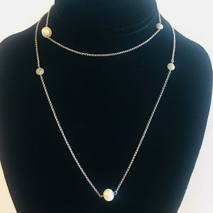 Judith Jack Sterling Pearl Marcasite Necklace NWT